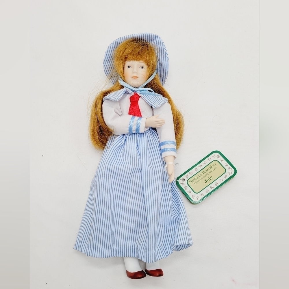 Months‎ to remember porcelain collectible doll Month July